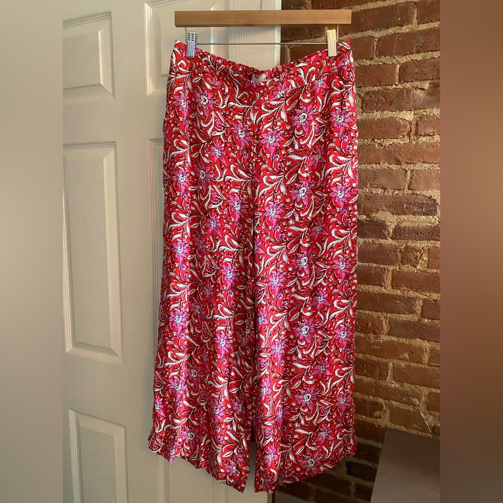 Loft Fluid Wide Leg Crop Pants in Spring Bloom